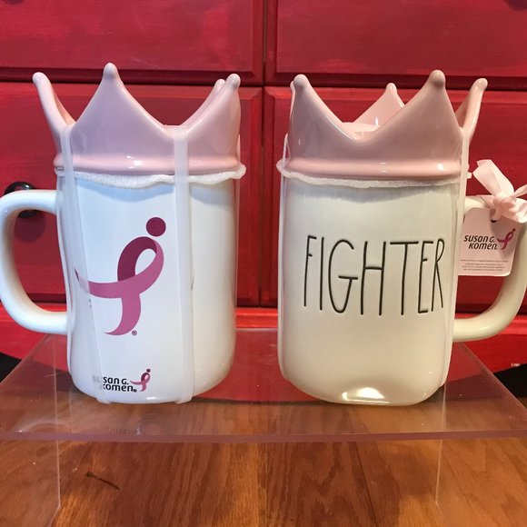 Rae Dunn Other - Rae Dunn Fighter Susan G. Komen breast cancer crown topper mug NWT